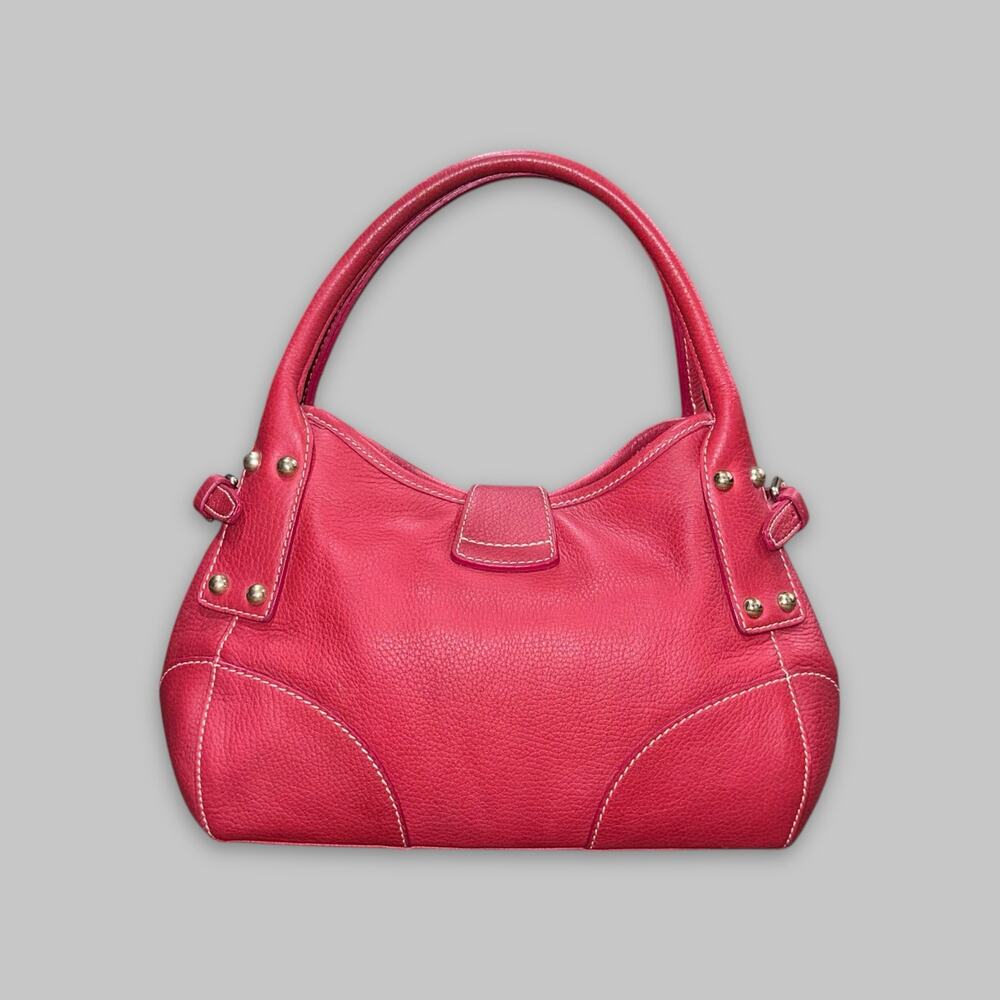 Vintage Dooney & Bourke Small Red Pebble Leather Shoulder Bag - Picture 2 of 8